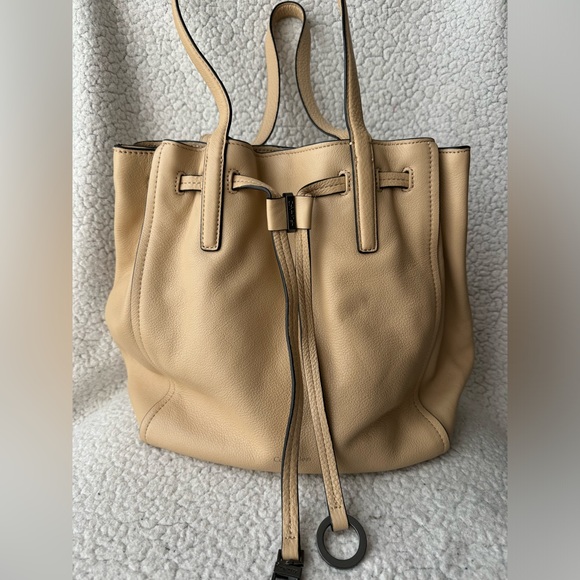 Calvin Klein Handbags - Calvin Klein Rudy Nude Pebble Leather Bucket Tote